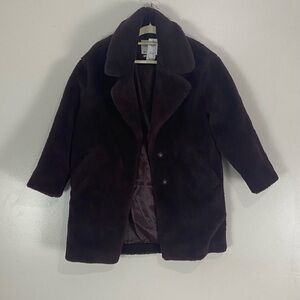 Abercrombie Dark Purple Faux Fur Coat